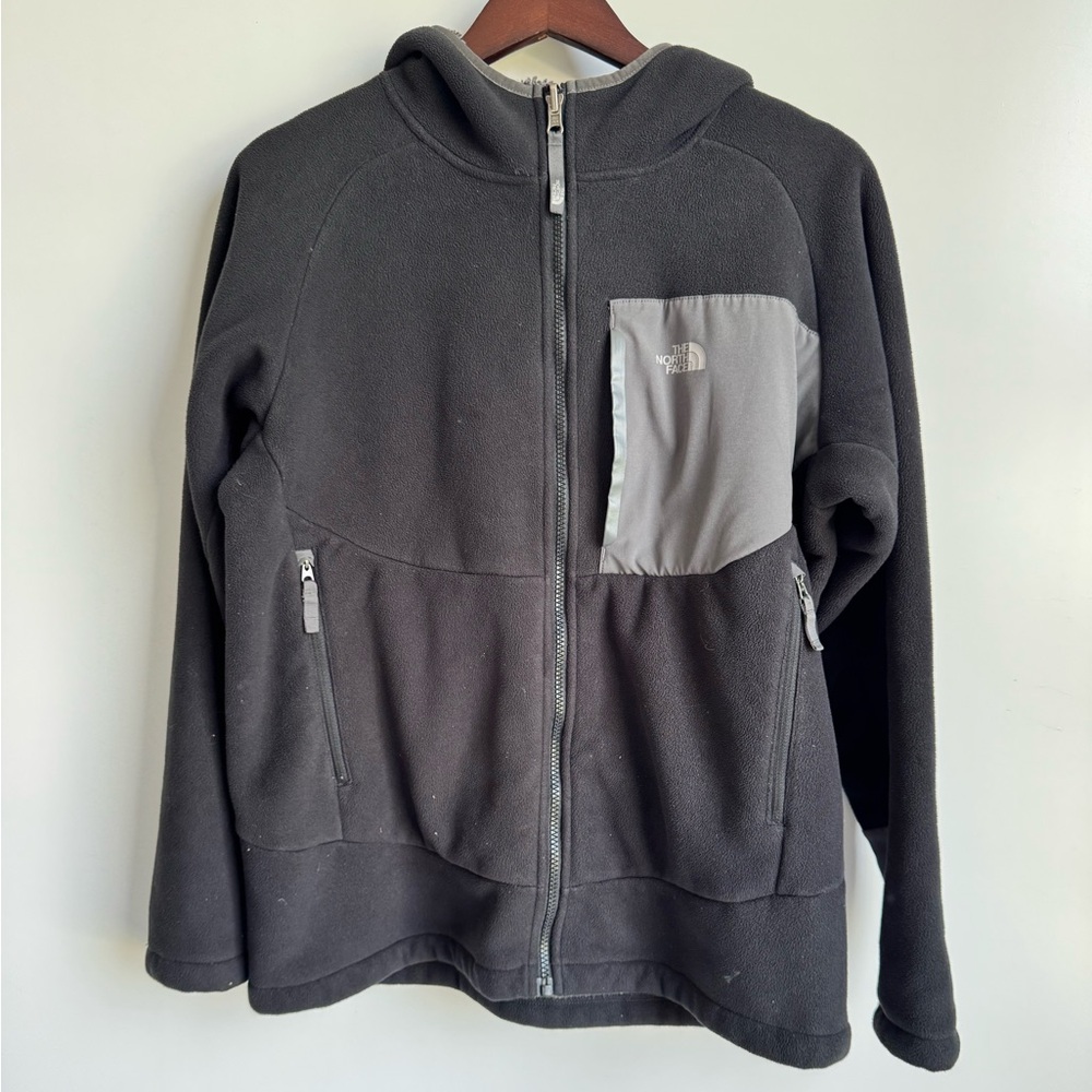 The‎ North Face Chimborazo Full Zip Fleece Kids XL 18 20 Black Light Gray Jacket